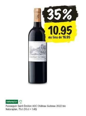 Puisseguin Saint-Émilion AOC Château Guibeau 2022 bio