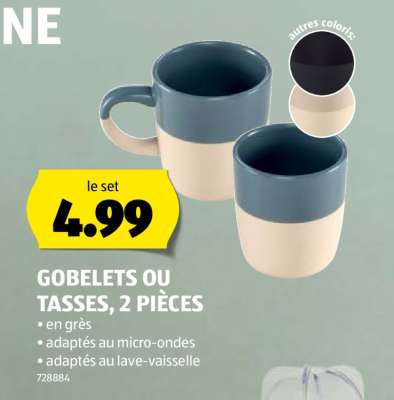 GOBELETS OU TASSES, 2 PIÈCES