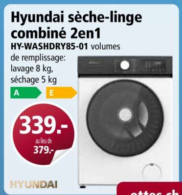 Hyundai sèche-linge combiné 2en1