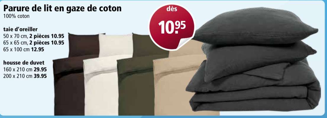 Parure de lit en gaze de coton