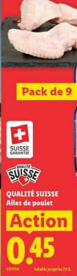 QUALITÉ SUISSE Ailes de poulet