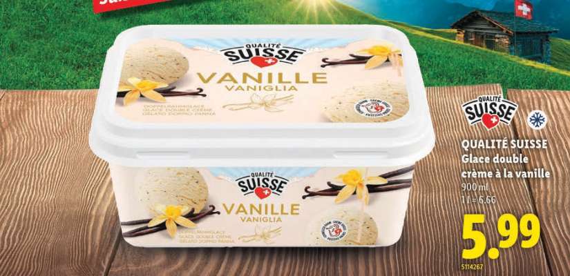 QUALITE SUISSE Glace double creme à la vanille