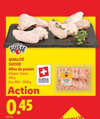 QUALITÉ SUISSE Ailes de poulet