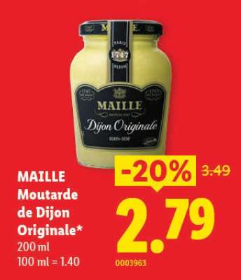 MAILLE Moutarde de Dijon Originale