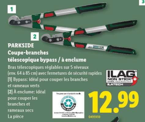 PARKSIDE Coupe-branches télescopique bypass / à enclume