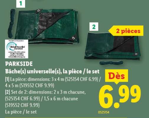PARKSIDE Bâche(s) universelle(s), la pièce / le set