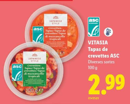 VITASIA Tapas de crevettes ASC