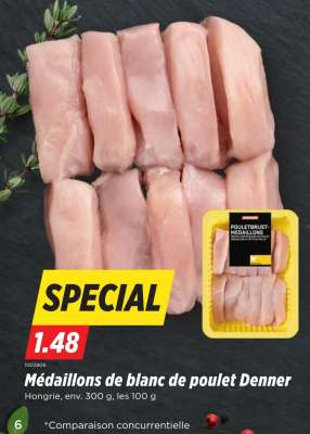 Médaillons de blanc de poulet Denner