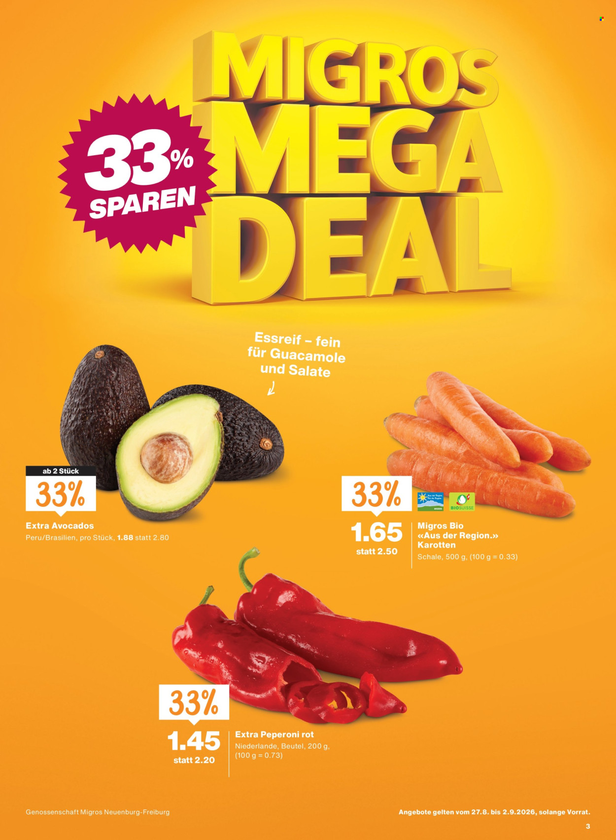 Catalogue Migros - 27.8.2026 - 2.9.2026. Page 3. Page 3