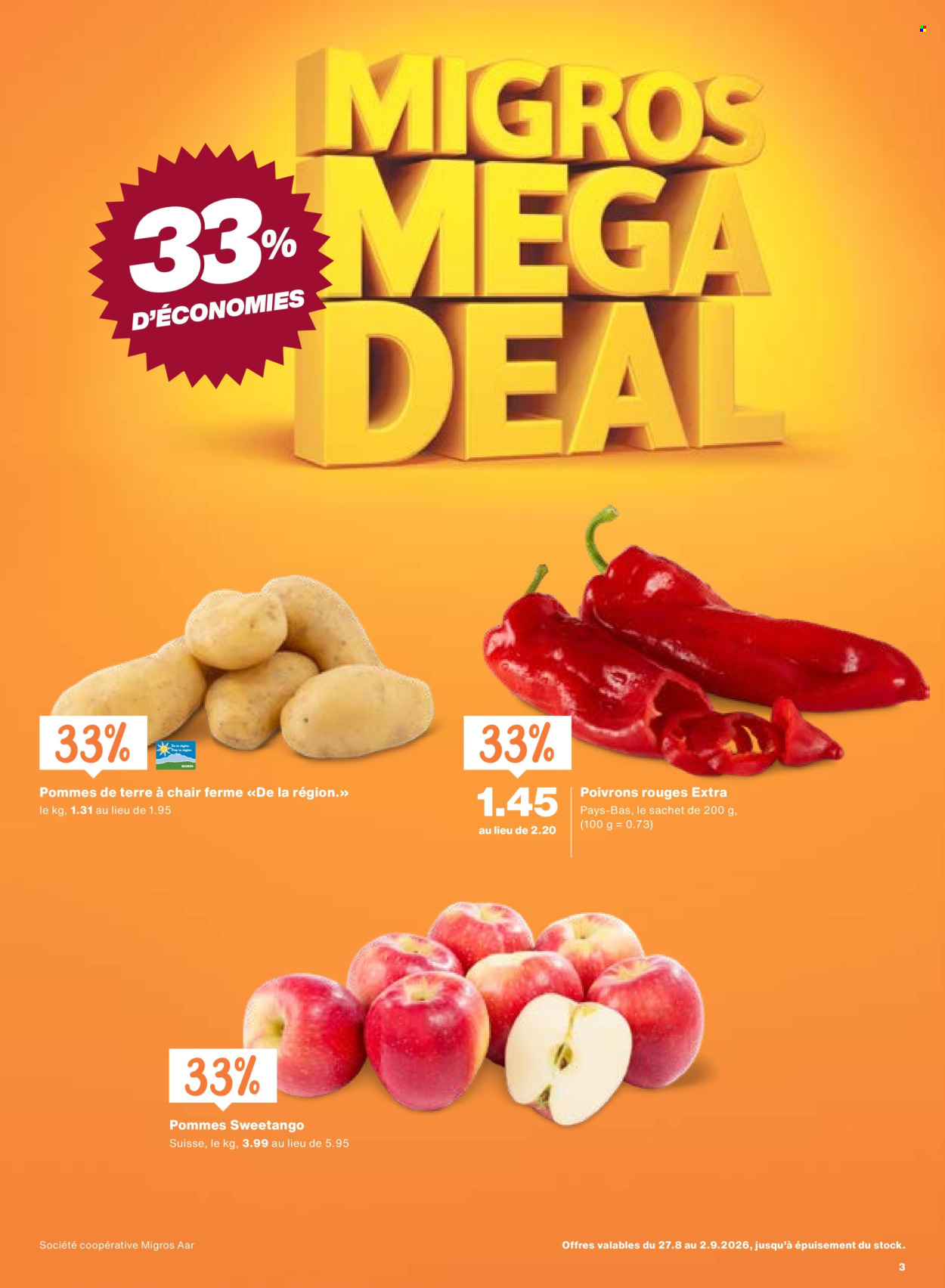 Catalogue Migros - 27.8.2026 - 2.9.2026. Page 3. Page 3