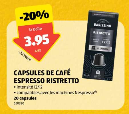 CAPSULES DE CAFÉ ESPRESSO RISTRETTO