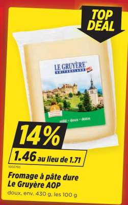 Fromage à pâte dure Le Gruyère AOP