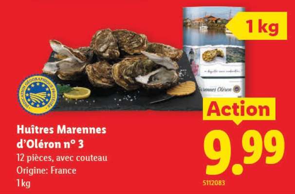 Huîtres Marennes d'Oléron n° 3