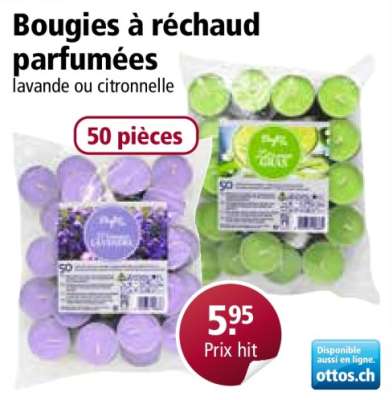Bougies à réchaud parfumées