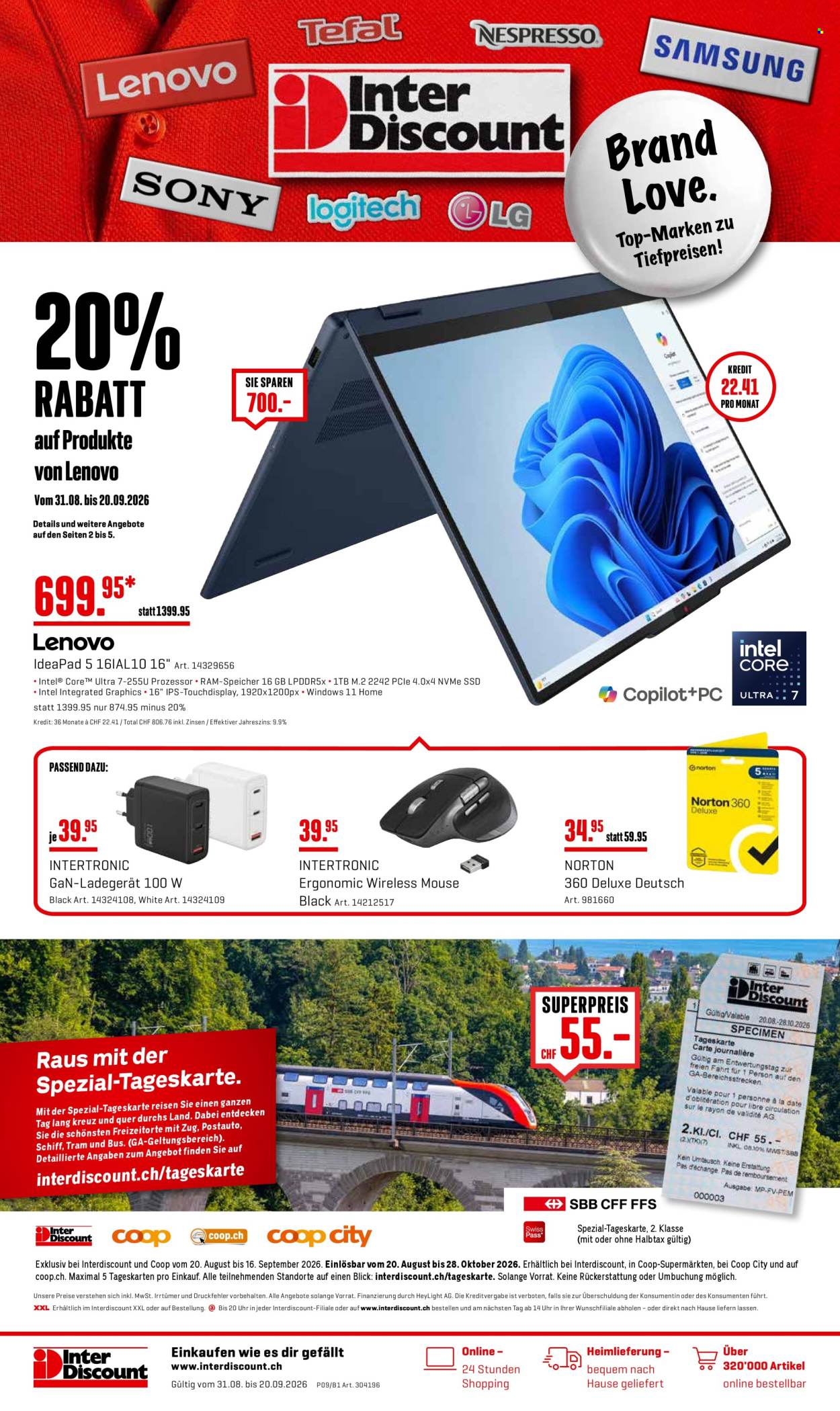 Catalogue Interdiscount - 31.8.2026 - 20.9.2026. Page 1. Page 1