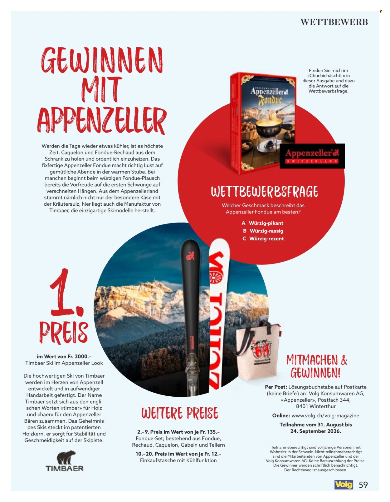 Catalogue Volg - 1.9.2026 - 30.9.2026. Page 59. Page 59