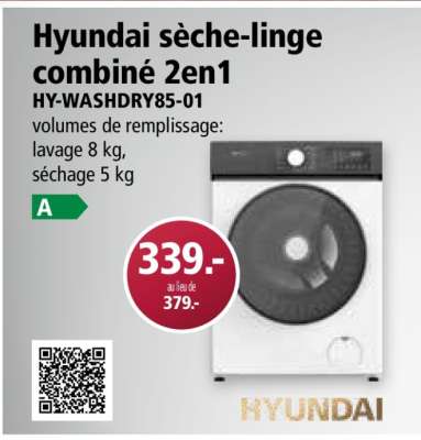 Hyundai sèche-linge combiné 2en1