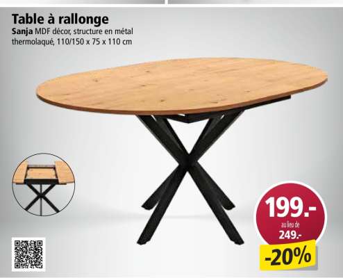 Table à rallonge