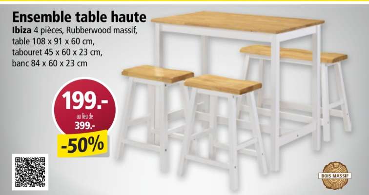 Ensemble table haute