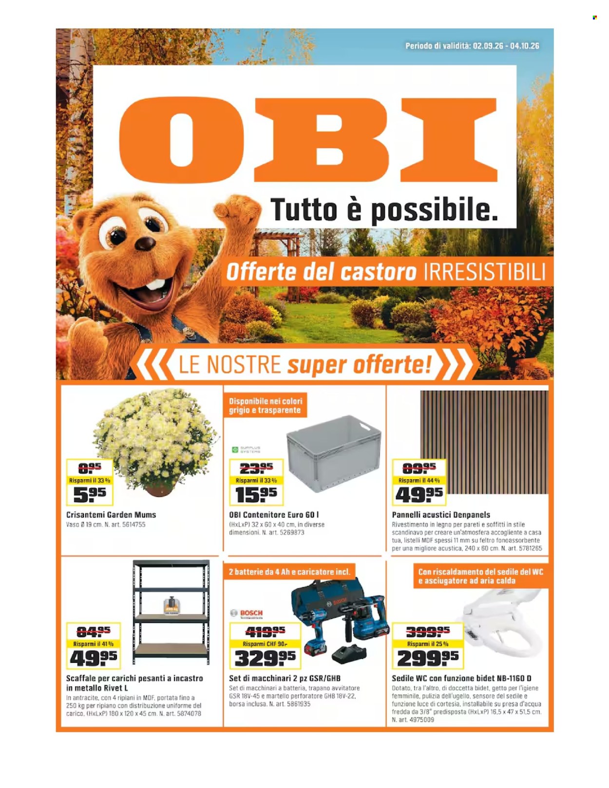 Catalogue OBI - 2.9.2026 - 4.10.2026. Page 1. Page 1