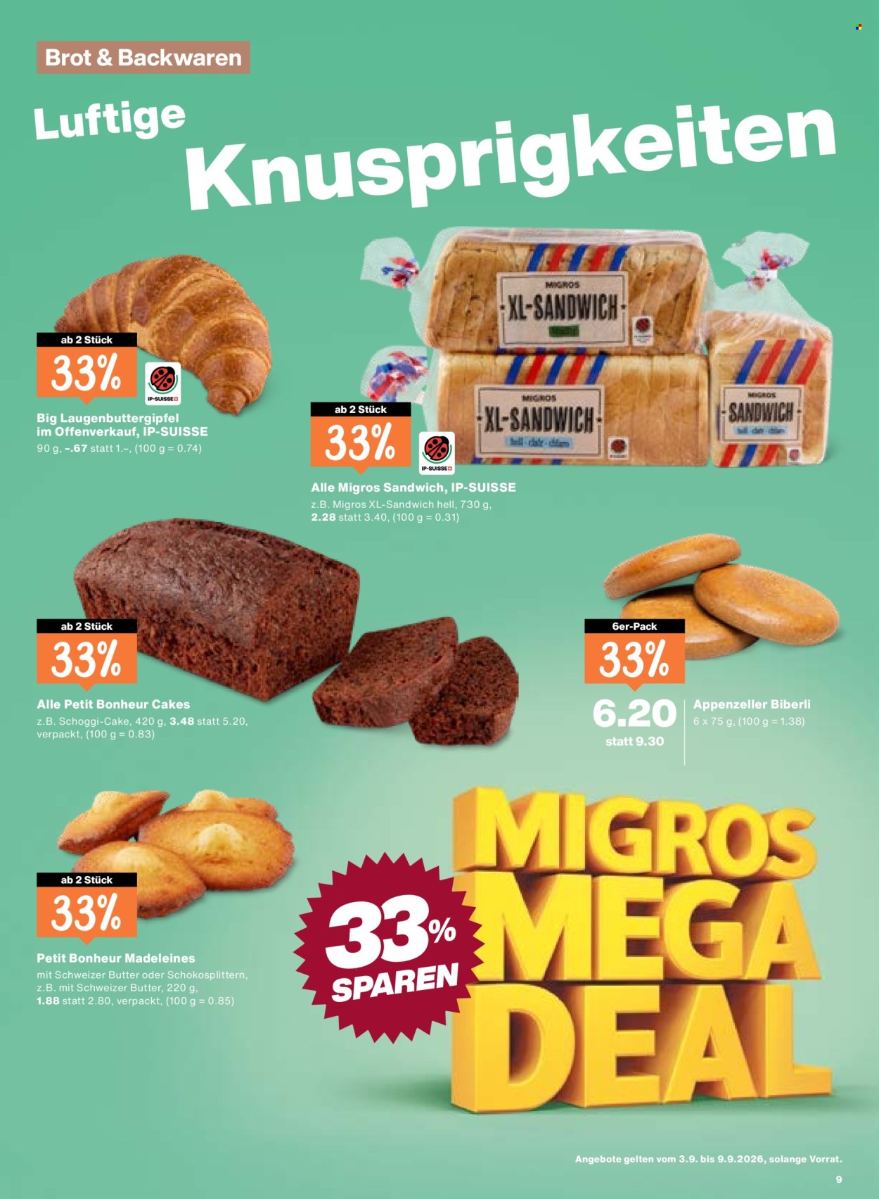 Catalogue Migros - 3.9.2026 - 9.9.2026. Page 9. Page 9