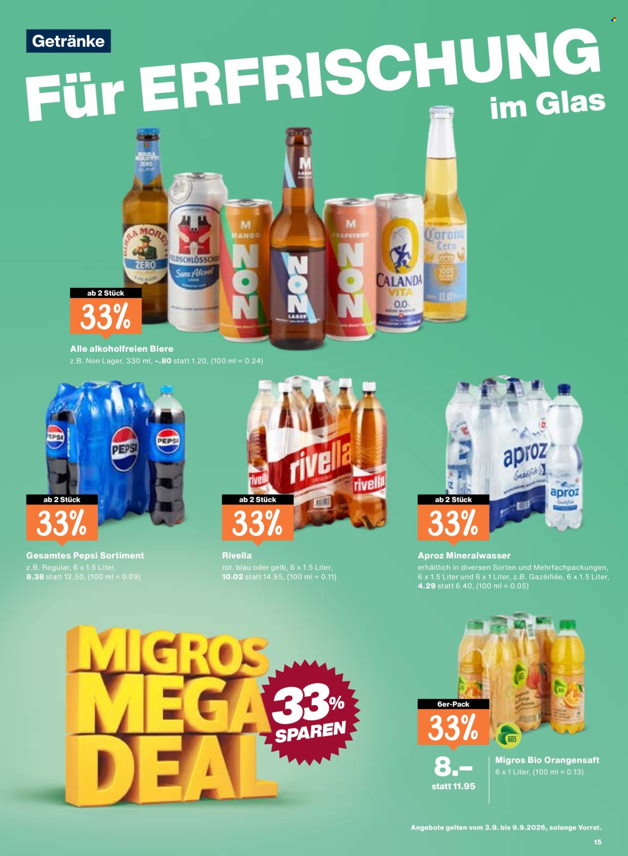 Catalogue Migros - 3.9.2026 - 9.9.2026. Page 15. Page 15