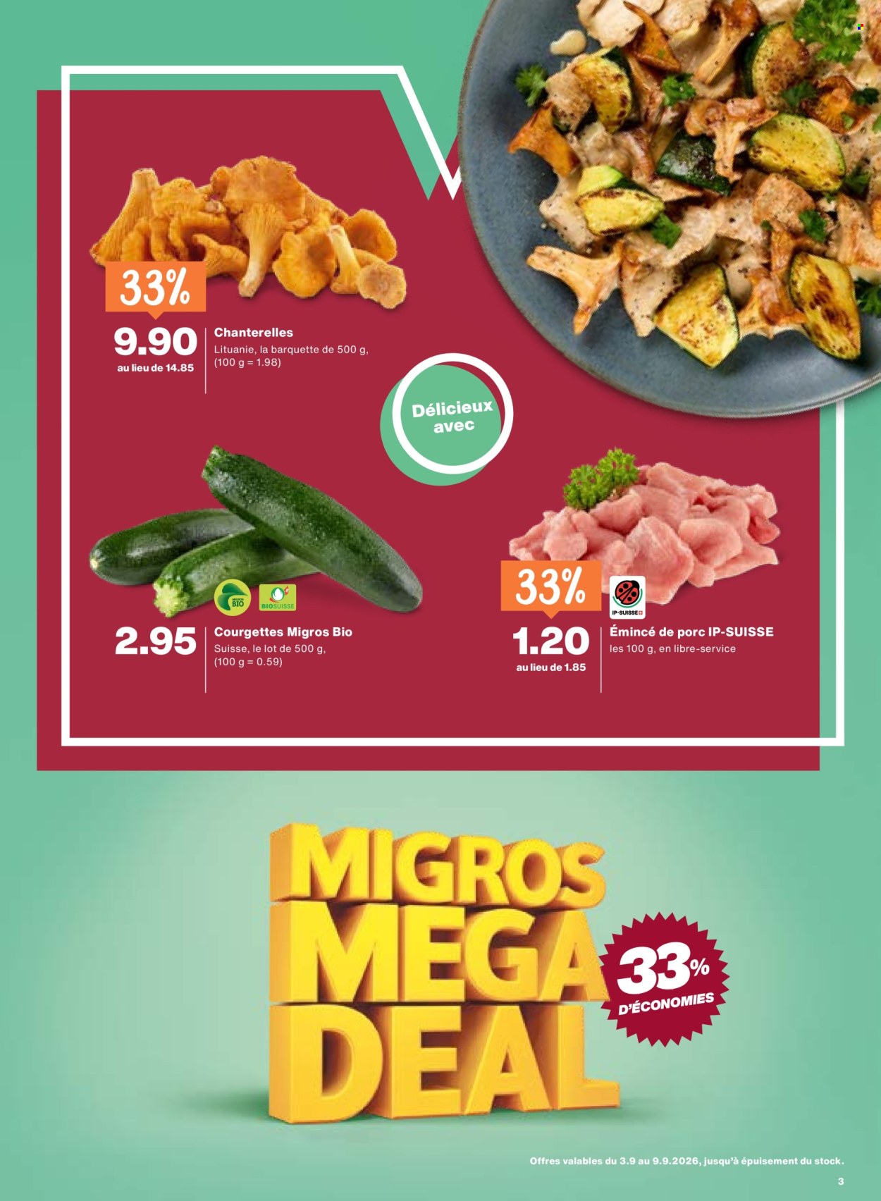 Catalogue Migros - 3.9.2026 - 9.9.2026. Page 3. Page 3
