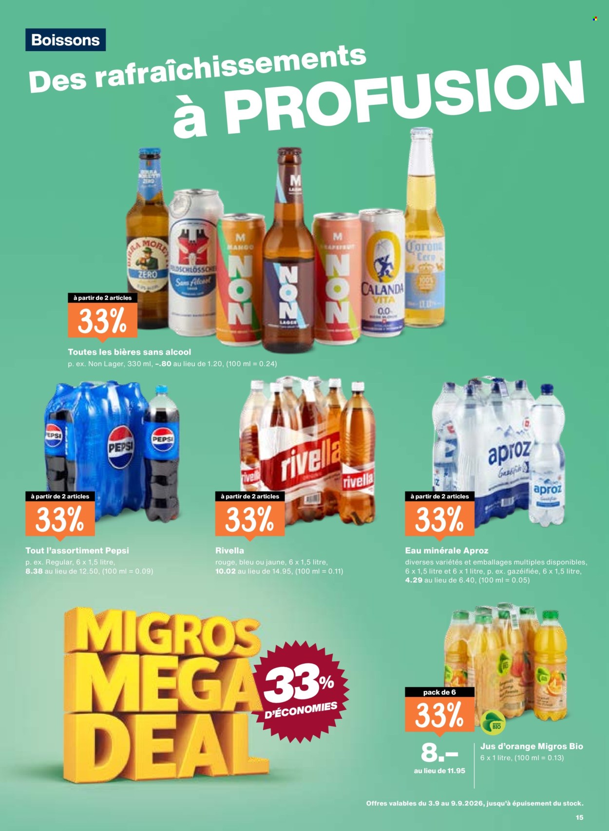 Catalogue Migros - 3.9.2026 - 9.9.2026. Page 15. Page 15