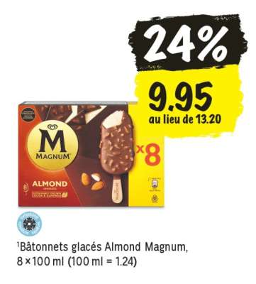 Bâtonnets glacés Almond Magnum