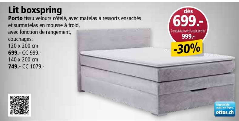 Lit boxspring