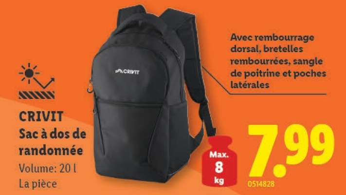 CRIVIT Sac à dos de randonnée