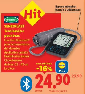 SENSIPLAST Tensiomètre pour bras