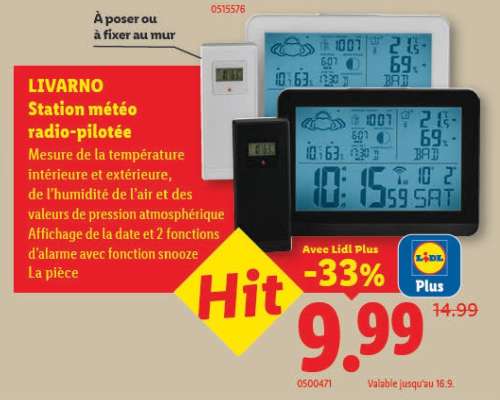 LIVARNO Station météo radio-pilotée
