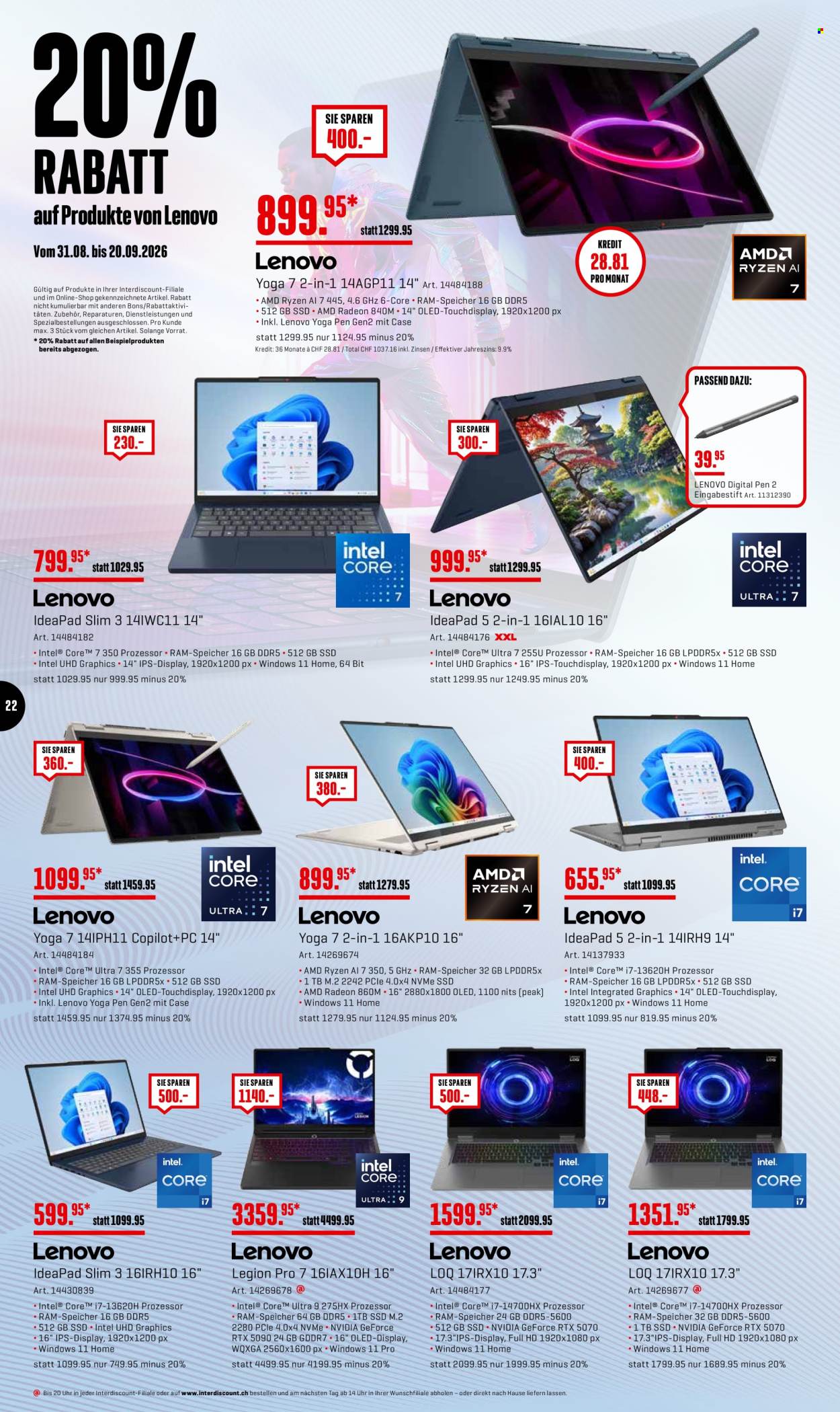 Catalogue Interdiscount - 7.9.2026 - 20.9.2026. Page 22. Page 22