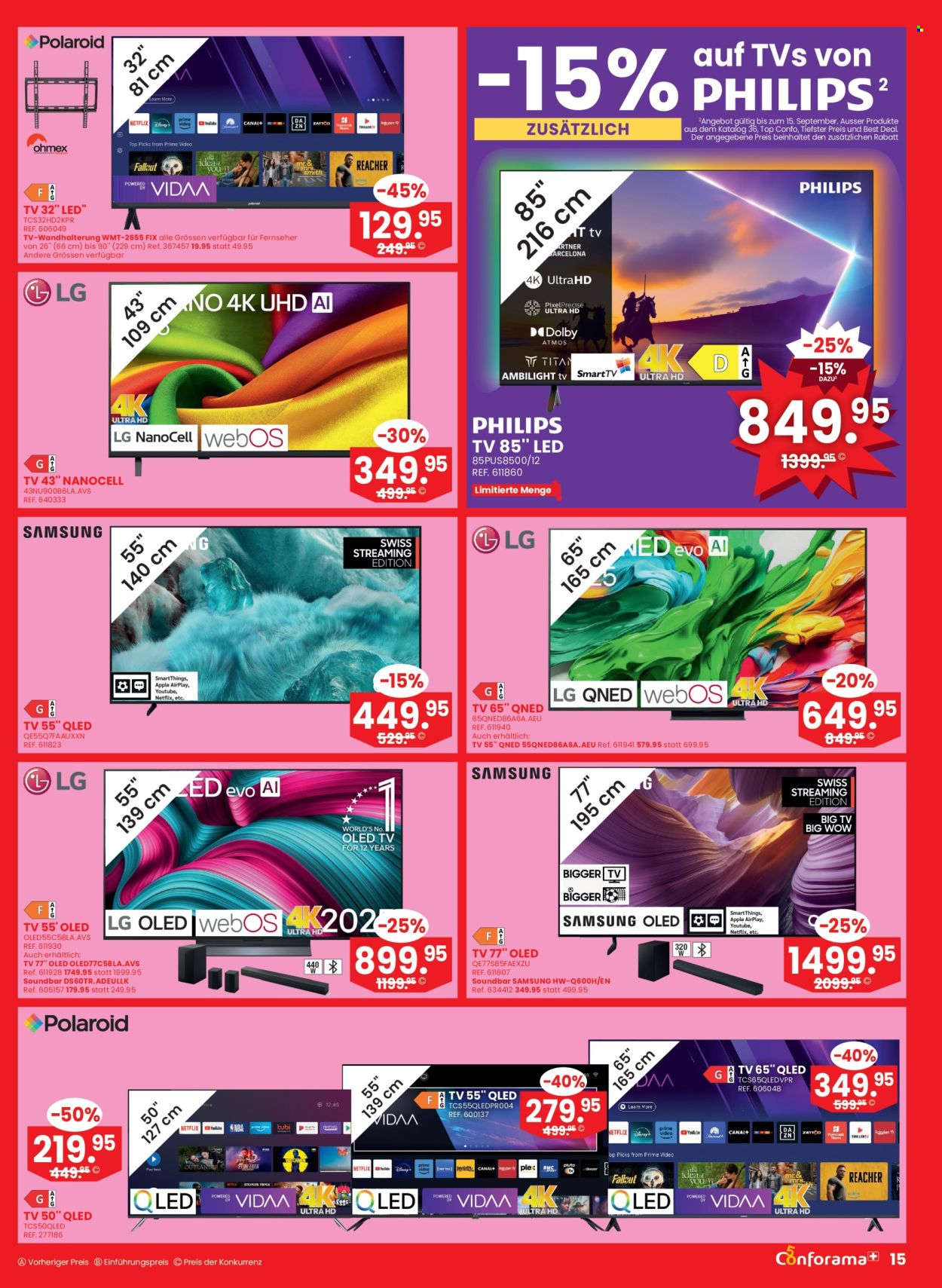 Catalogue Conforama - 9.9.2026 - 22.9.2026. Page 15. Page 15