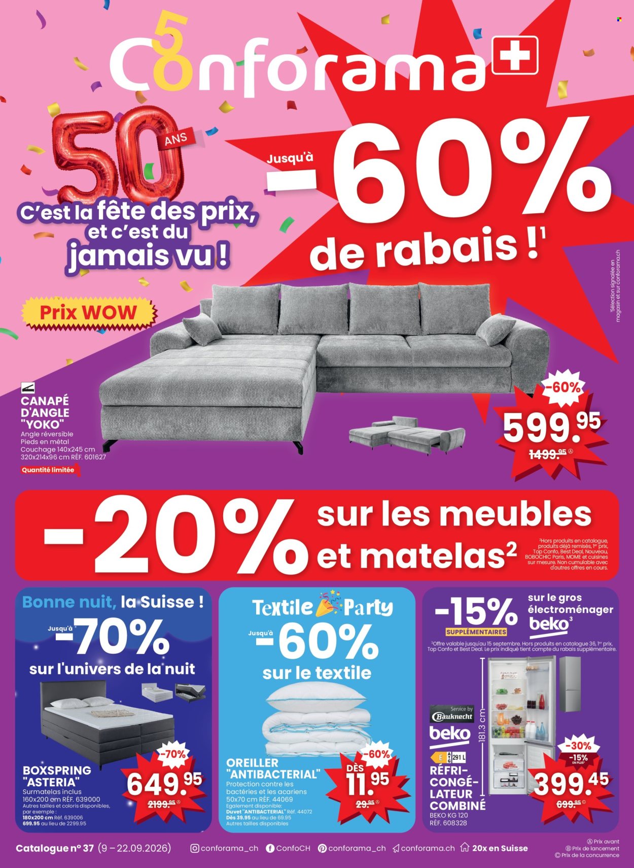 Catalogue Conforama - 9.9.2026 - 22.9.2026. Page 1. Page 1