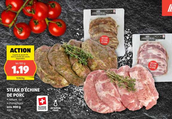 STEAK D'ÉCHINE DE PORC