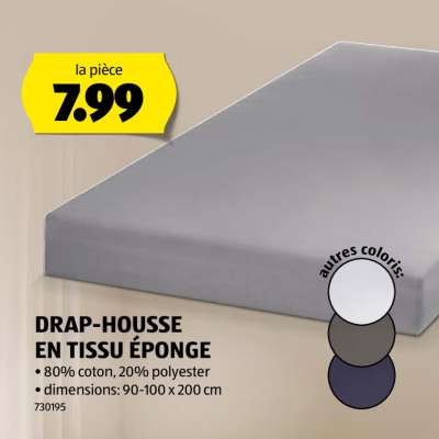 Drap-housse en tissu éponge