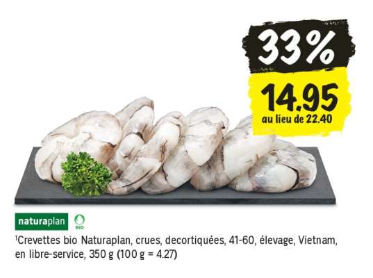 Crevettes bio Naturaplan