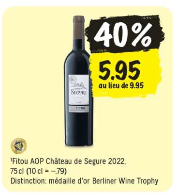 Fitou AOP Château de Segure 2022