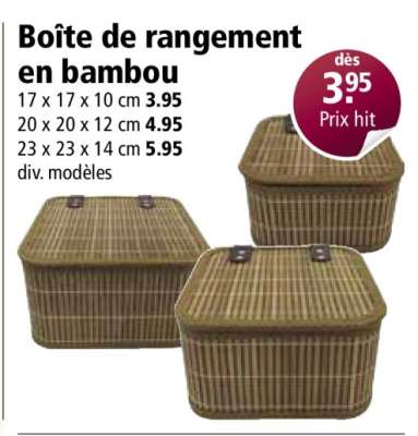 Boîte de rangement en bambou