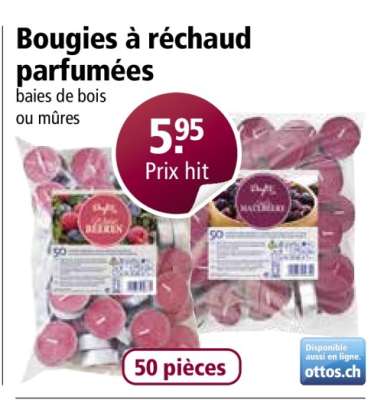 Bougies à réchaud parfumées
