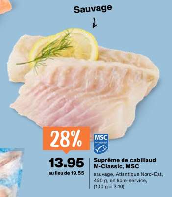 Suprême de cabillaud M-Classic, MSC
