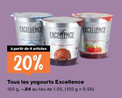 Tous les yogourts Excellence
