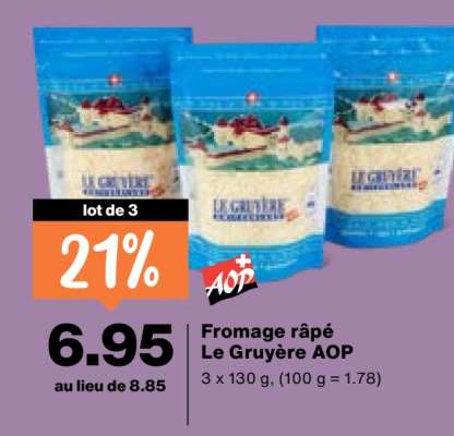 Fromage râpé Le Gruyère AOP