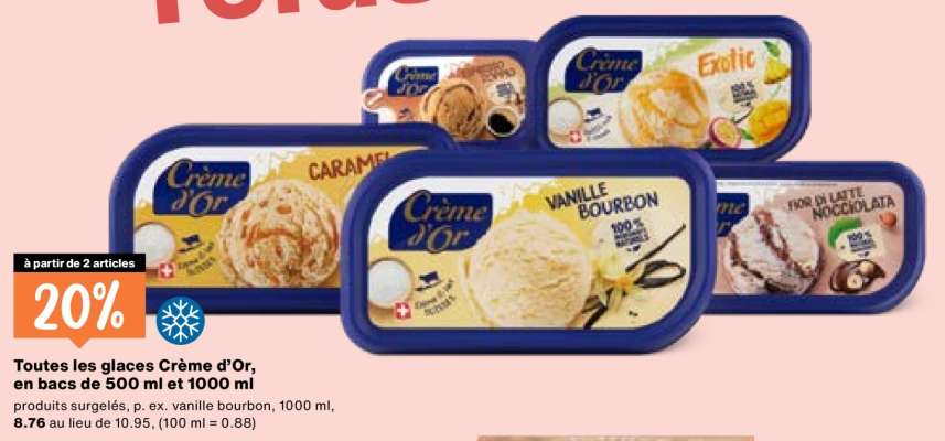 Toutes les glaces Crème d’Or