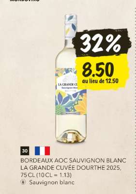 BORDEAUX AOC SAUVIGNON BLANC LA GRANDE CUVÉE DOURTHE 2025