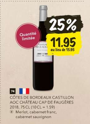 CÔTES DE BORDEAUX CASTILLON AOC CHÂTEAU CAP DE FAUGÈRES