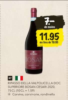 Ripasso della Valpolicella DOC Superiore Bosan Cesari 2020