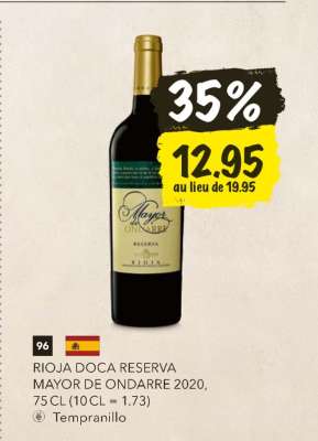 Rioja DOCa Reserva Mayor de Ondarre 2020